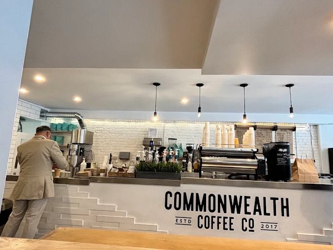 The coffee counter at Commonwealth Coffee