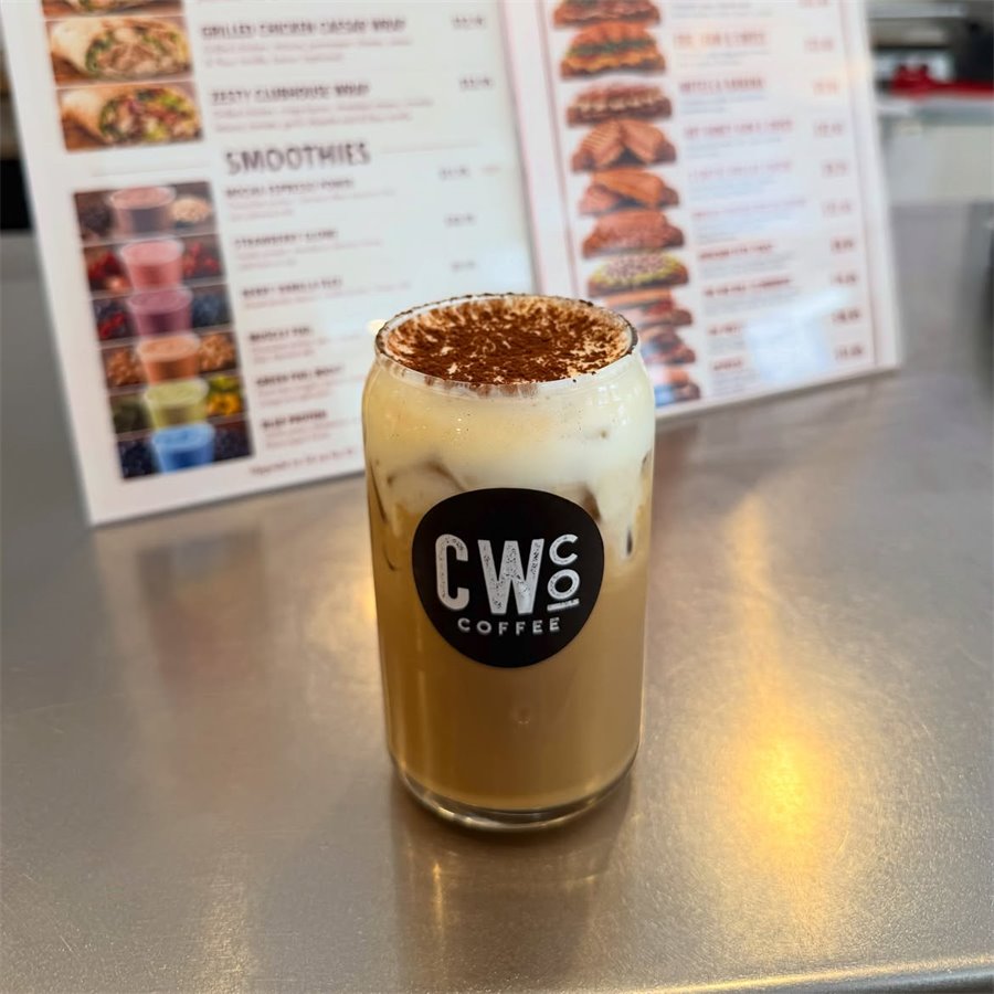 Iced tiramisu latte from Commonwealth Coffee