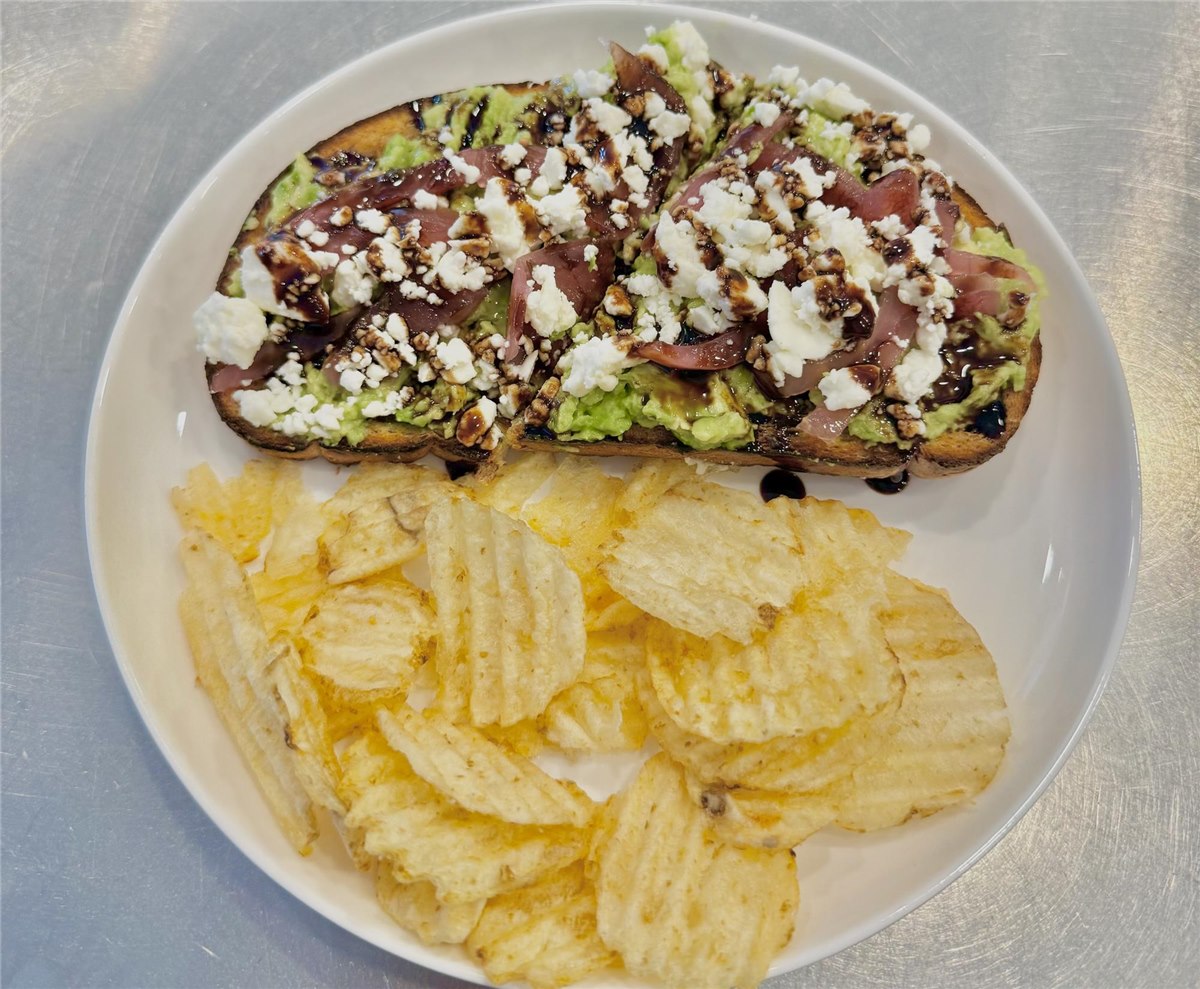 Avocado feta toast served at Commonwealth Coffee